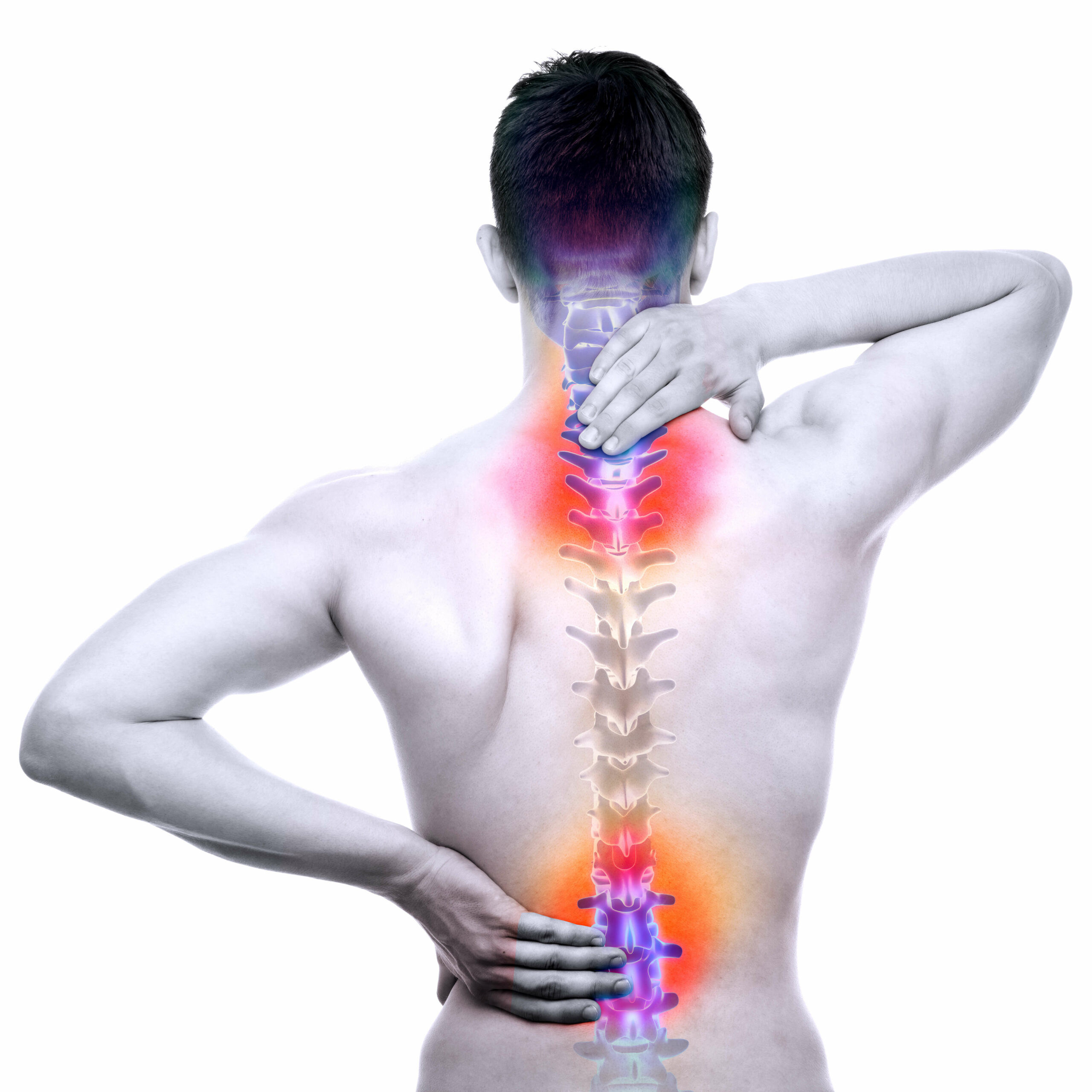 Image on man with a spine overlaying